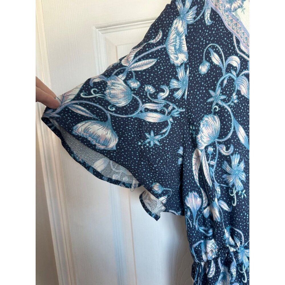 Aveology Evans Navy Kinsley Maxi Dress 22/24 NWT Cottagecore Prairie - Picture 11 of 11